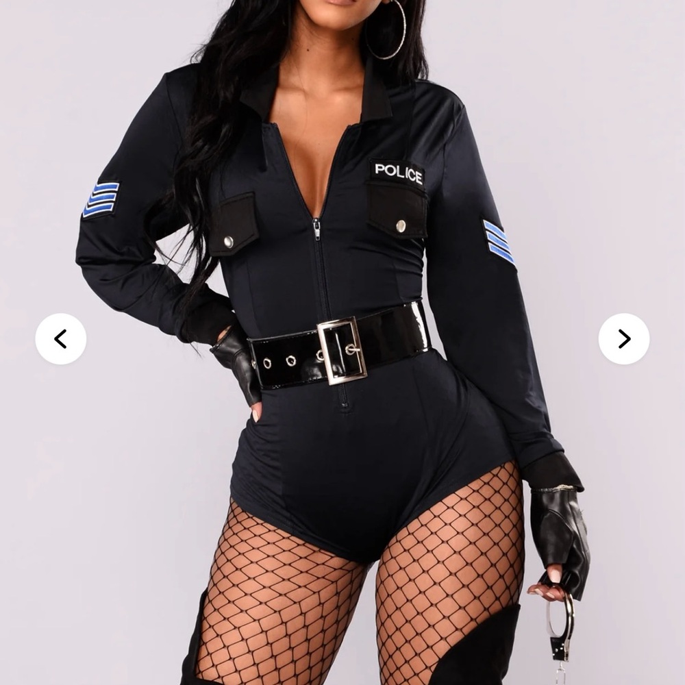 Fashion Nova Black Police-Inspired Body Suit